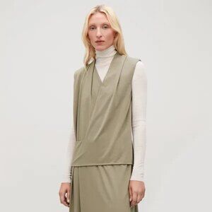 Cos Taupe Asymmetrical Dress - Small